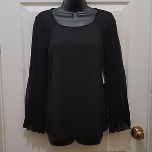H by Halston Top with Pleated Sleeves